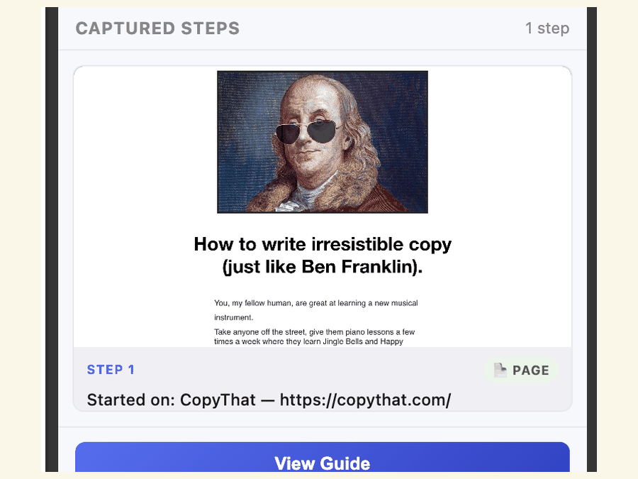 Page with annotated click markers
